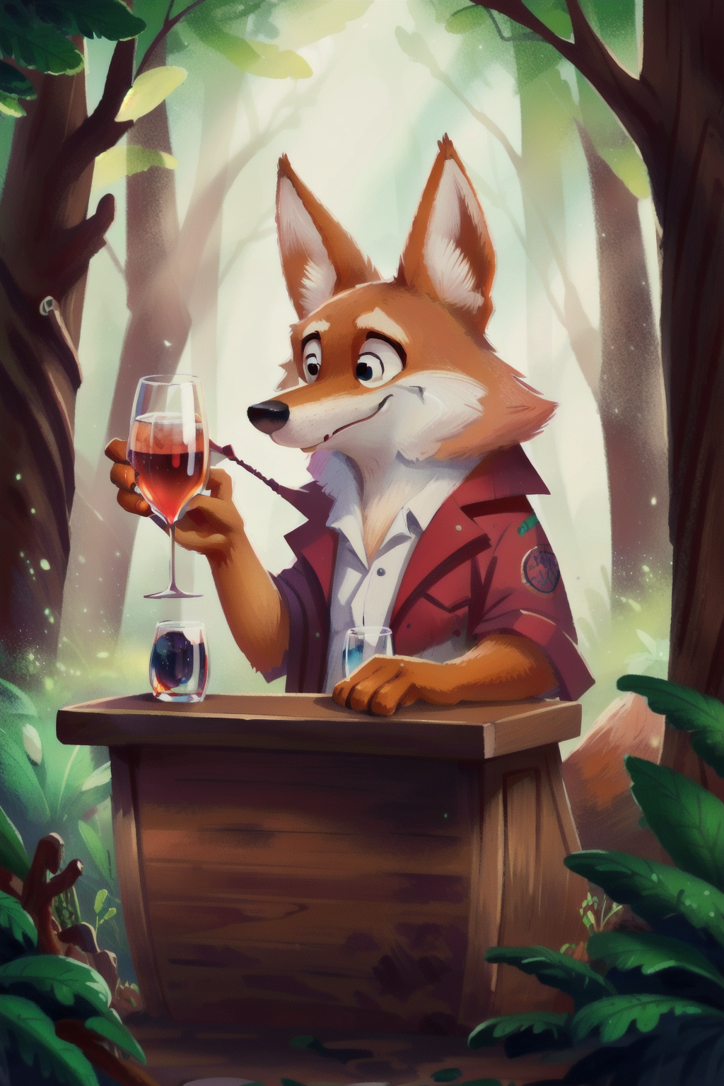 00043-452534686-a bartender Coyote behind a counter, Montane Forest at Brunch time.png